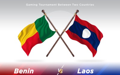 Benin kontra Laos två flaggor