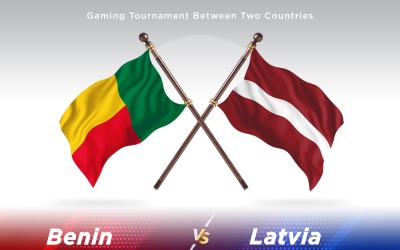 Benin kontra Lettland Två flaggor