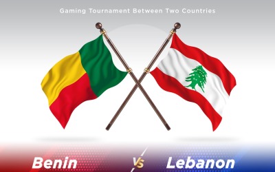 Benin kontra Libanon två flaggor