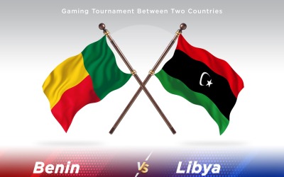 Benin kontra Libyen två flaggor