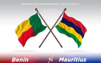 Benin kontra Mauritius två flaggor