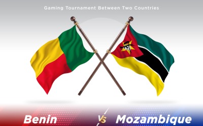 Benin kontra Moçambique två flaggor