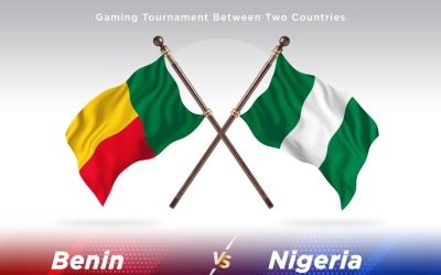 Benin kontra Nigeria två flaggor
