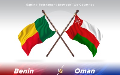 Benin kontra Oman två flaggor