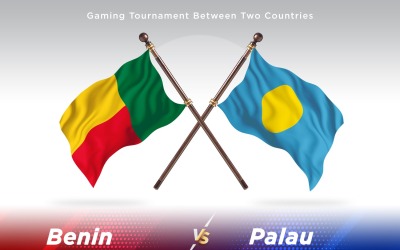 Benin kontra Palau två flaggor