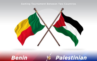 Benin kontra palestinska två flaggor