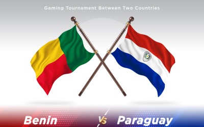 Benin kontra Paraguay två flaggor