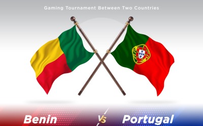 Benin kontra Portugal två flaggor