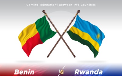 Benin kontra Rwanda två flaggor