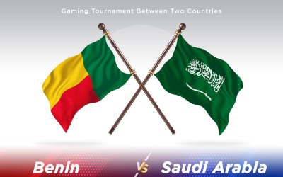 Benin kontra Saudiarabien Två flaggor