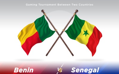 Benin kontra Senegal två flaggor
