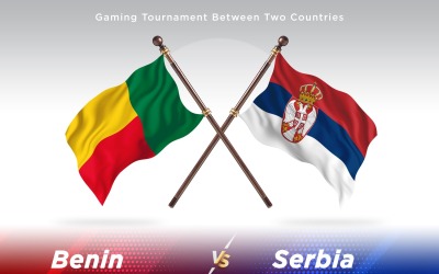 Benin kontra Serbien Två flaggor