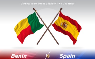Benin kontra Spanien två flaggor