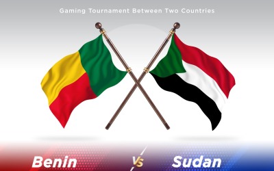 Benin kontra Sudan två flaggor