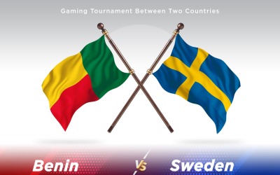 Benin kontra Sweden Two Flags