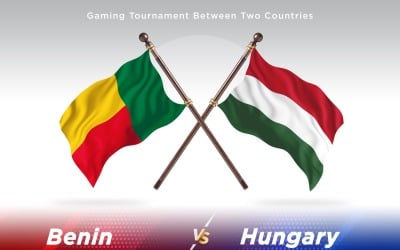 Benin versus Hungary Two Flags