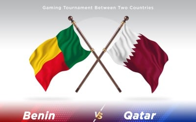 Benin versus Qatar Two Flags