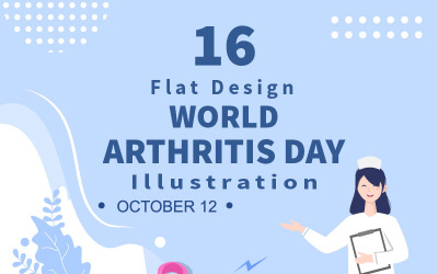 16 Världsartritdagens vektorillustration