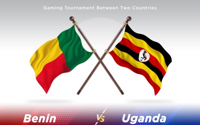Benin kontra Uganda två flaggor