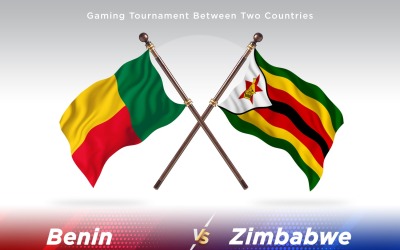 Benin kontra Zimbabwe två flaggor