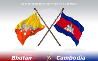 Bhoutan contre Cambodge deux drapeaux