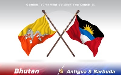 Bhutan gegen Antigua und Barbuda Two Flags