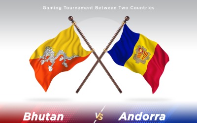 Bhutan kontra Andorra Två flaggor