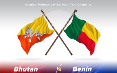 Bhutan kontra Benin två flaggor