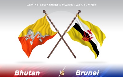Bhutan kontra Brunei två flaggor