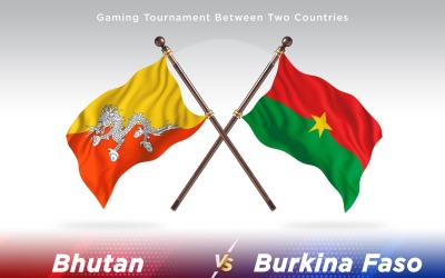 Bhutan kontra Burkina Faso Två flaggor