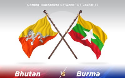 Bhutan kontra Burma två flaggor