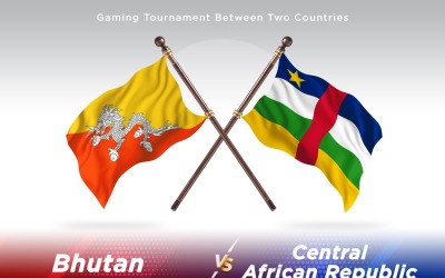 Bhutan kontra Centralafrikanska republiken Två flaggor