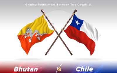 Bhutan kontra Chile två flaggor