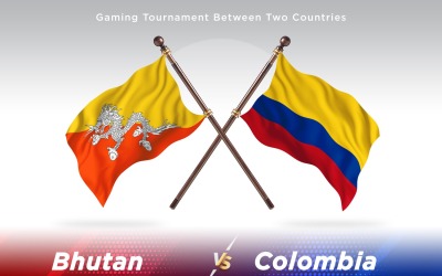 Bhutan kontra Colombia två flaggor
