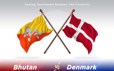 Bhutan kontra Danmark två flaggor