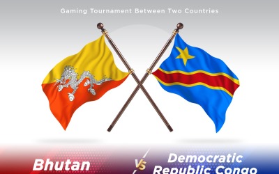 Bhutan kontra demokratisk republik Två flaggor
