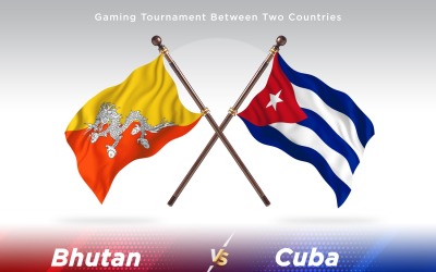 Bhutan kontra Kuba två flaggor
