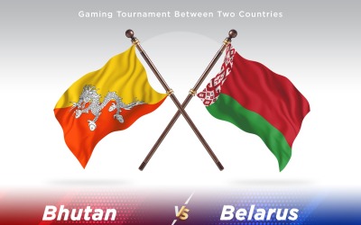 Bhutan kontra Vitryssland Två flaggor