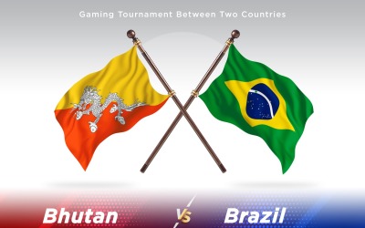 Bhutan versus Brazilië Two Flags
