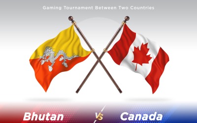 Bután versus dos banderas de Canadá