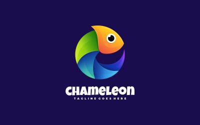 Chamäleon-Farbverlauf-Logo-Vorlagen