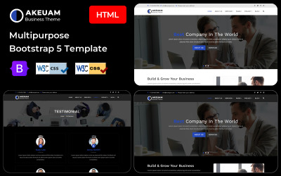 Akeuam - uniwersalny motyw Bootstrap 5