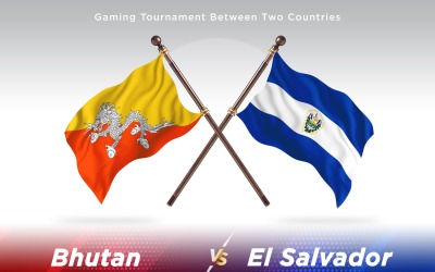 Bhutan kontra el Salvador Två flaggor