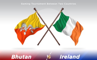 Bhutan kontra Irland två flaggor