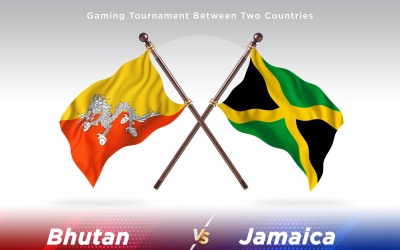 Bhutan kontra Jamaica två flaggor