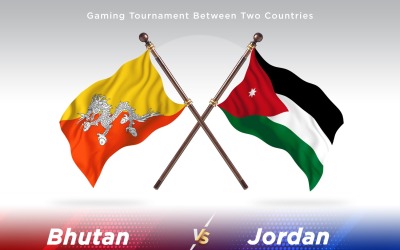 Bhutan kontra Jordanien två flaggor