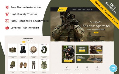 Militar - Tema responsivo OpenCart para loja de armas