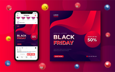Moderne Black Friday-Social-Media-Banner-Vorlage