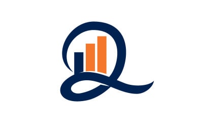 Vector de plantilla de diseño de logotipo Q inicial de contabilidad fiscal financiera empresarial