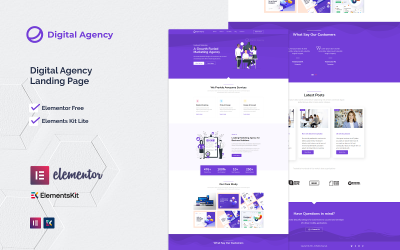 Agence digitale | Modèle de page de destination du kit Elementor